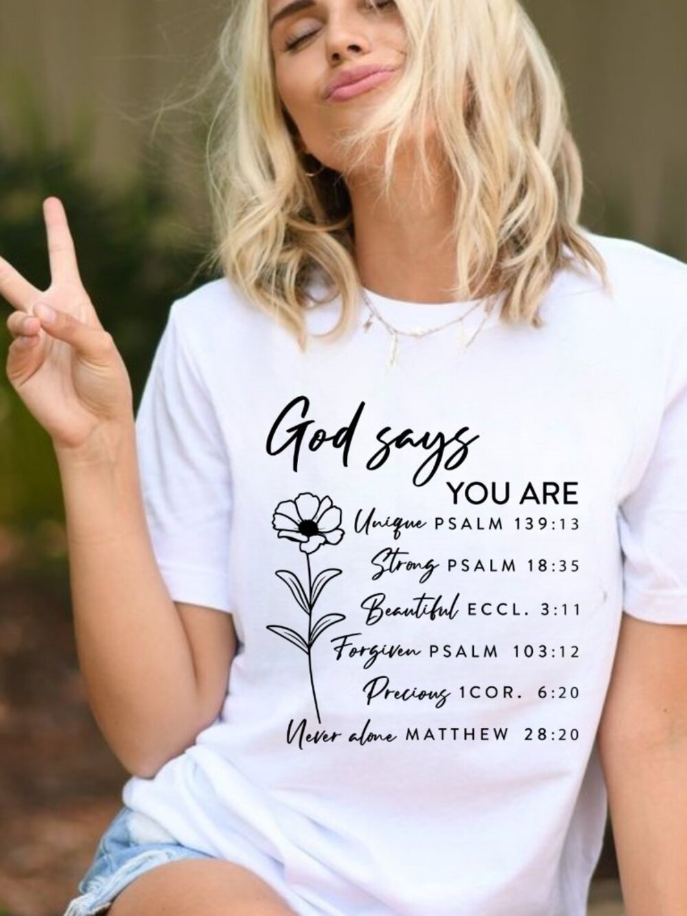 God Says You Are Bible Verse Shirt Floral Christian Boho Faith Aesthetic Tee